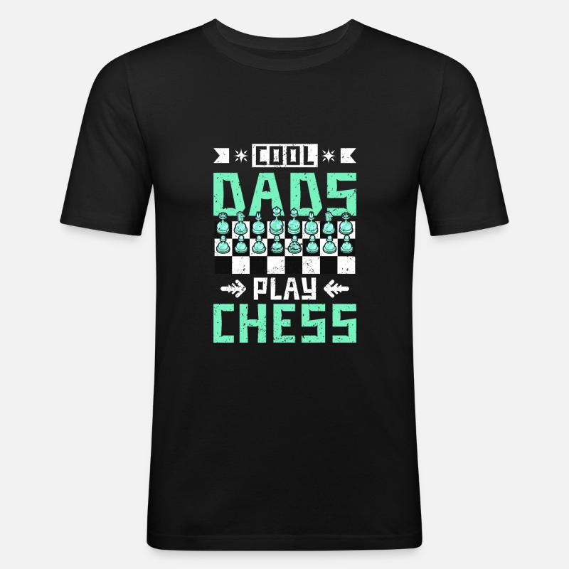 cool dads play chess - Men's Slim Fit T-Shirt - black