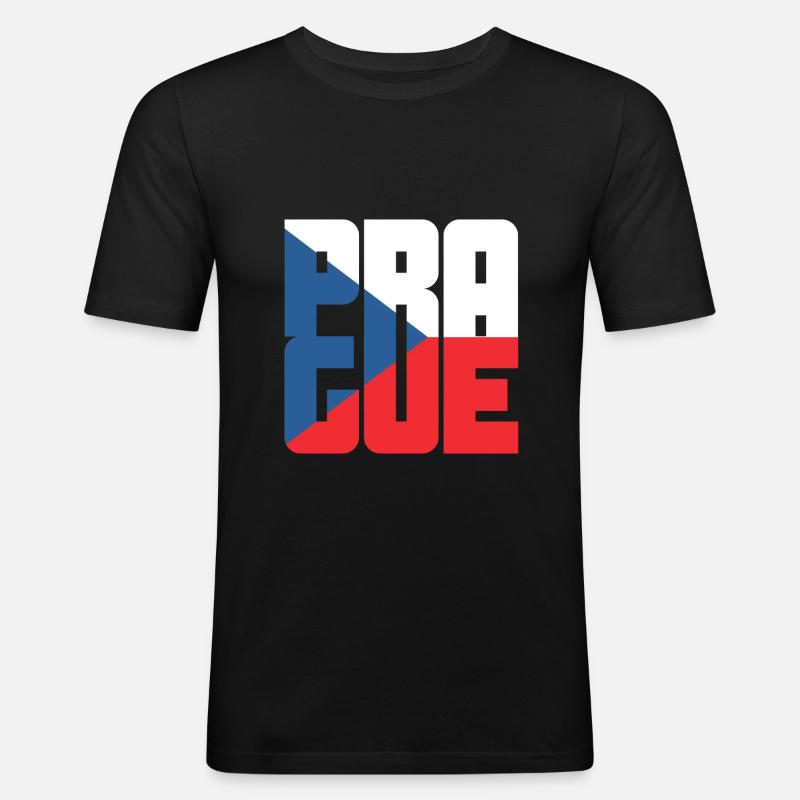Prag - Männer Slim Fit T-Shirt - Schwarz