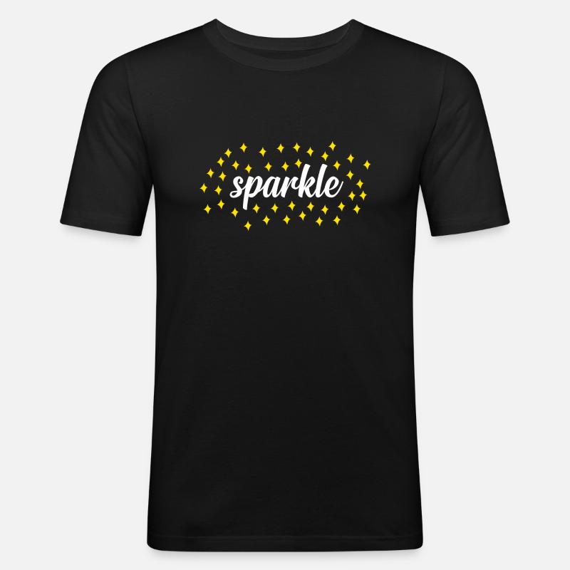 sparkle - Männer Slim Fit T-Shirt - Schwarz