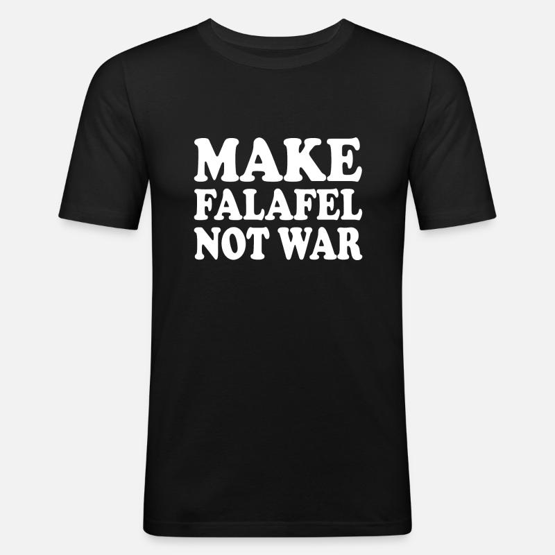 Make falafel not war - Männer Slim Fit T-Shirt - Schwarz
