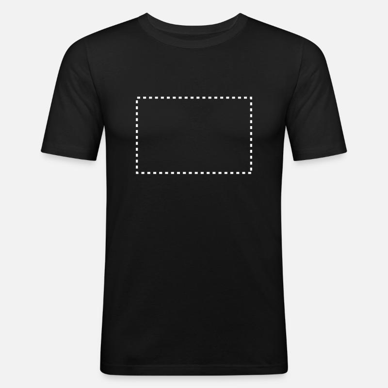 dashed_square_1c - Männer Slim Fit T-Shirt - Schwarz