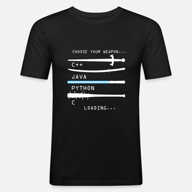 Programmieren - Männer Slim Fit T-Shirt - Schwarz