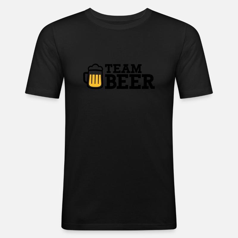 Bier - Männer Slim Fit T-Shirt - Schwarz