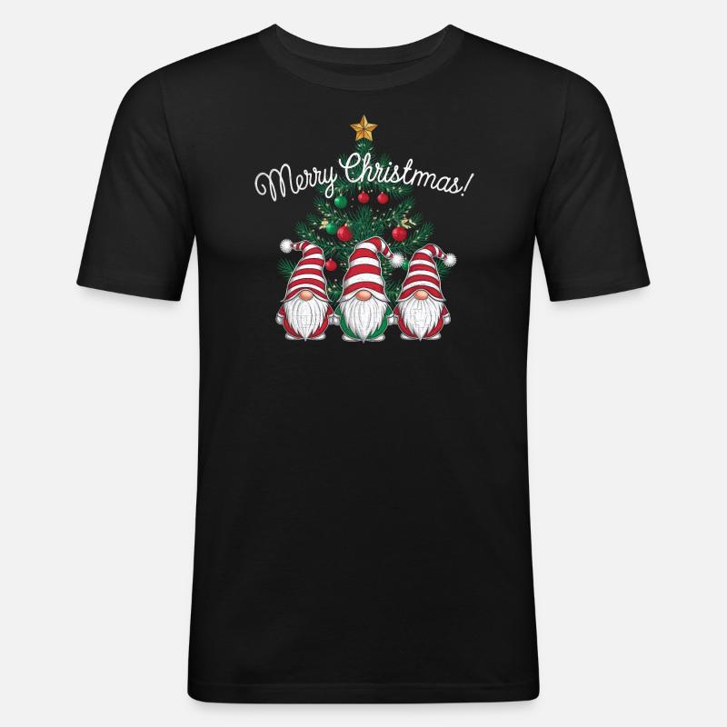 Gnom Weihnachtspullover Gnome Weihnachten - Männer Slim Fit T-Shirt - Schwarz