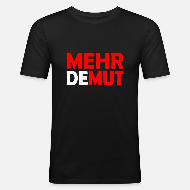 Demut - Männer Slim Fit T-Shirt - Schwarz