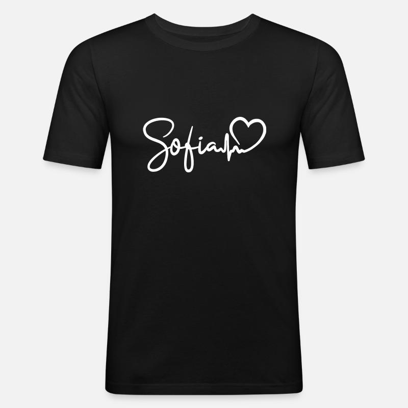Sofia Heartbeat Bulgaria Sofia - Men's Slim Fit T-Shirt - black