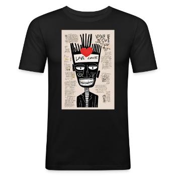T-shirt Love Overload - T-shirt près du corps Homme - noir - Devant - Nik (191cm)