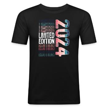 Limited Edition Since 2024 Birthday Vintage 2024 - Men's Slim Fit T-Shirt - black - Front - Nik (191cm)