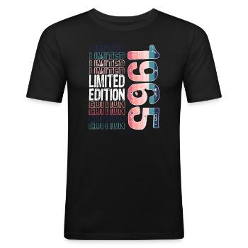 Limited Edition seit 1965 Geburtstag Vintage 1965 - Männer Slim Fit T-Shirt - Schwarz - Vorne - Nik (191cm)