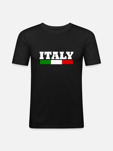 Italy flag - Men's Slim Fit T-Shirt - black