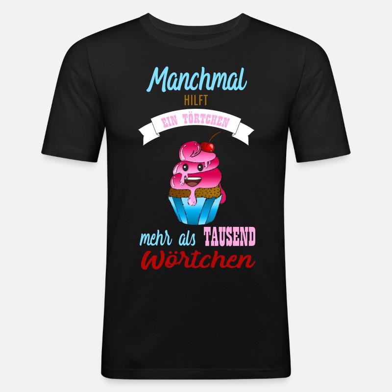 Törtchen. - Männer Slim Fit T-Shirt - Schwarz