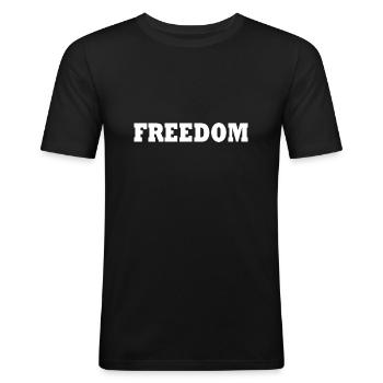 freedom - Men's Slim Fit T-Shirt - black - Front - Nik (191cm)