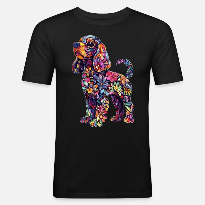 Cocker Spaniel - Männer Slim Fit T-Shirt - Schwarz