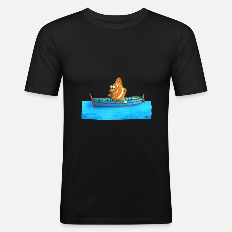 Lustiger Clownfisch - Männer Slim Fit T-Shirt - Schwarz