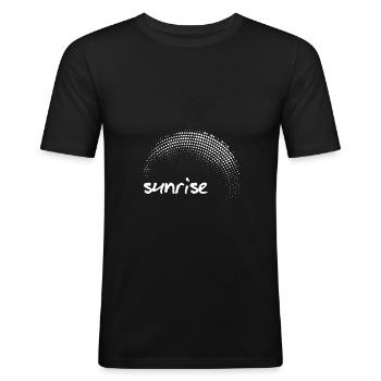 Sunrise, Sonnenaufgang - Männer Slim Fit T-Shirt - Schwarz - Vorne - Nik (191cm)