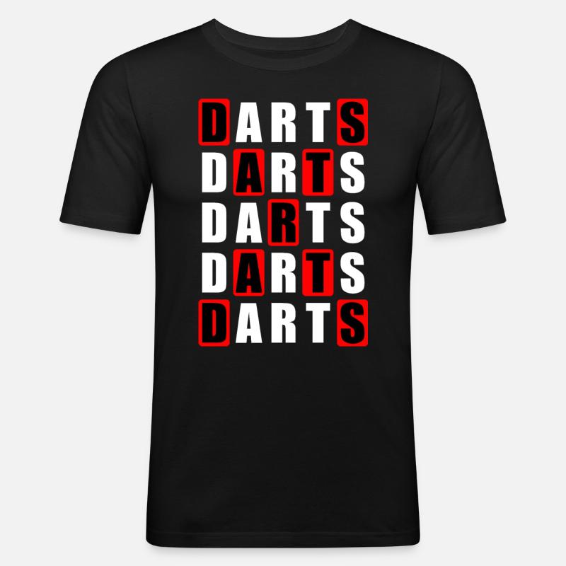 Darts Logo - Männer Slim Fit T-Shirt - Schwarz