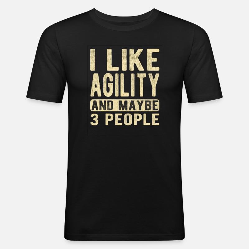 Agility-Spruch - Männer Slim Fit T-Shirt - Schwarz
