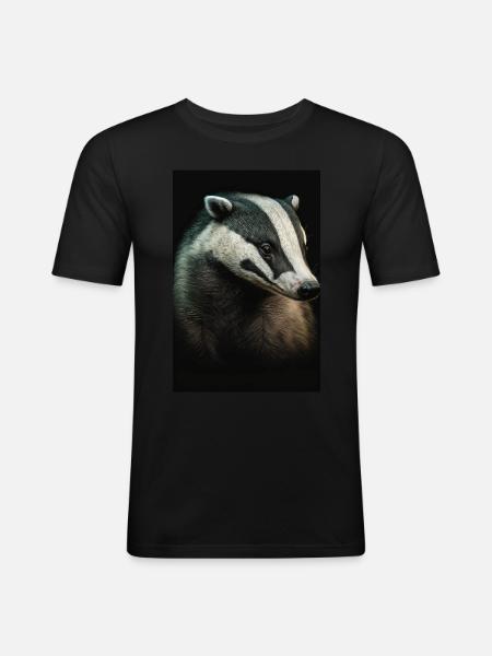 Dachs tier realistic - Men's Slim Fit T-Shirt - black