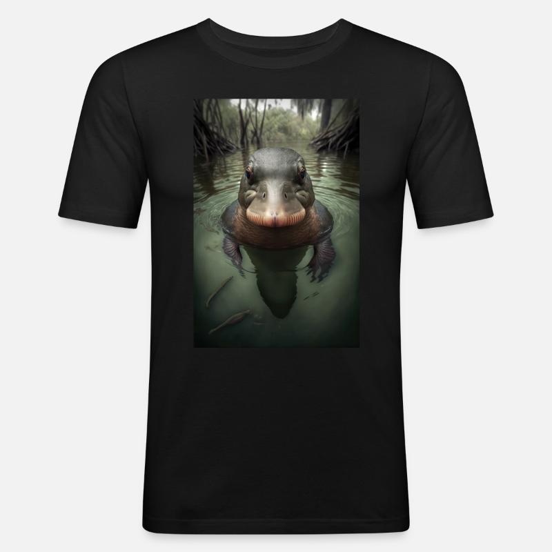 Schnabeltier platypus - Männer Slim Fit T-Shirt - Schwarz