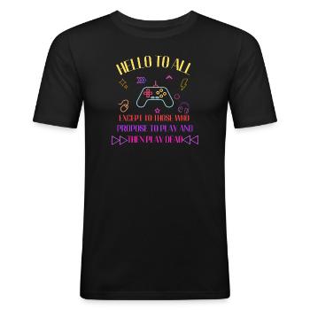Online ghost gamer - Men's Slim Fit T-Shirt - black - Front - Nik (191cm)