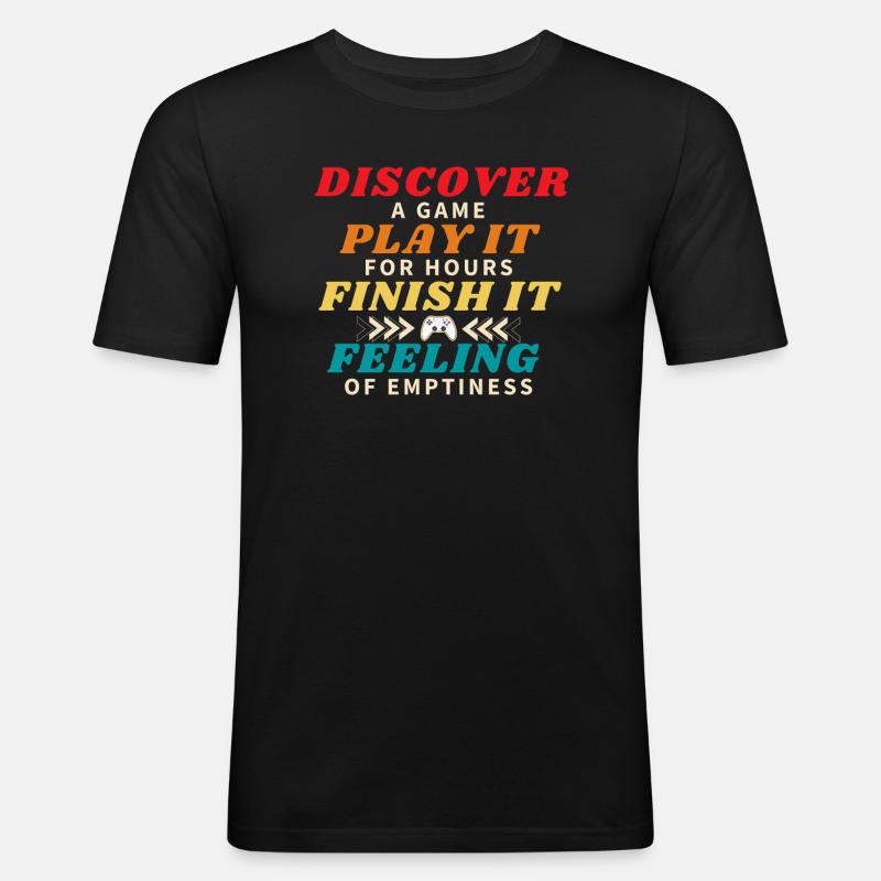 Beenden eines Spiels - Männer Slim Fit T-Shirt - Schwarz