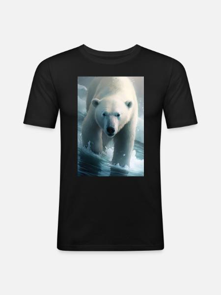 Polar bear - Men's Slim Fit T-Shirt - black