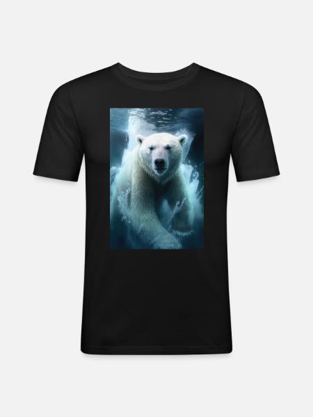 Polar bear - Men's Slim Fit T-Shirt - black
