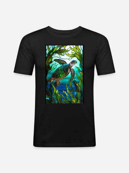 Turtle - Men's Slim Fit T-Shirt - black