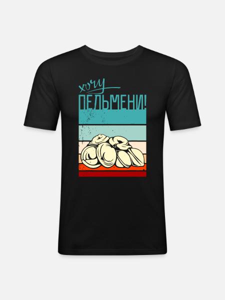 Pelmeni Flag Graphic - Men's Slim Fit T-Shirt - black