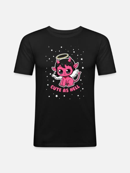 Cute as Hell - Men's Slim Fit T-Shirt - black