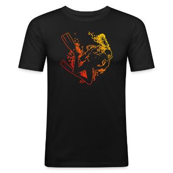 Plongée sous-marine Diver Ladies Diving Free Dive - T-shirt près du corps Homme - noir - Devant - Nik (191cm)