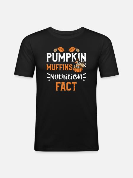 Pumpkin Muffins Nutrition Fact - Men's Slim Fit T-Shirt - black