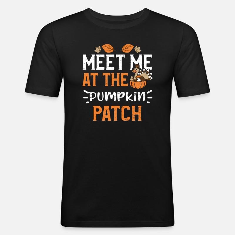 Rencontrez-moi au Pumpkin Patch - T-shirt près du corps Homme - noir