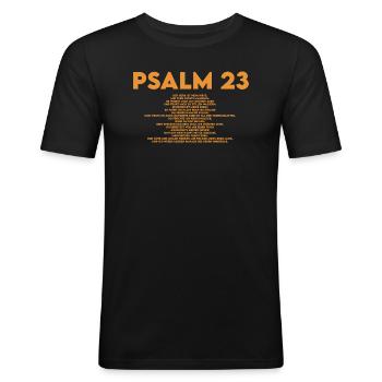 Psalm 23, Bibelvers, Jesus Christus - Männer Slim Fit T-Shirt - Schwarz - Vorne - Nik (191cm)
