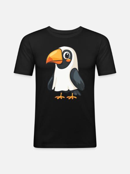 Toucan Bird Halloween Funny Ghost - Men's Slim Fit T-Shirt - black
