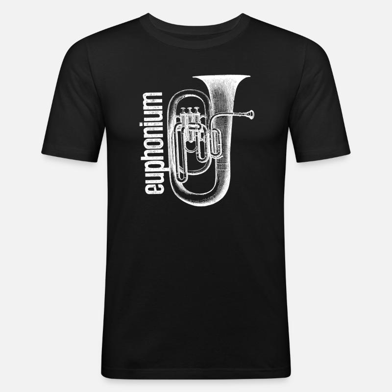 Euphonium Shirts - Männer Slim Fit T-Shirt - Schwarz