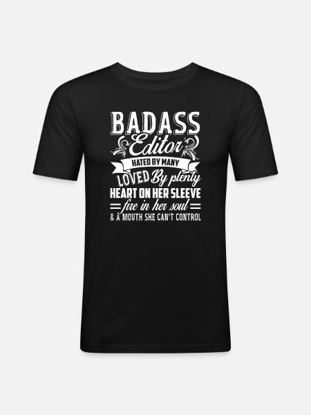 Editor Badass Editor - Men's Slim Fit T-Shirt - black