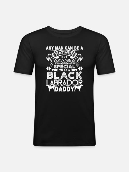 Proud Black Labrador Daddy - Men's Slim Fit T-Shirt - black