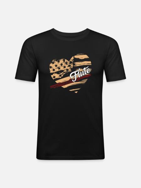 Flute Flute Flag - Men's Slim Fit T-Shirt - black