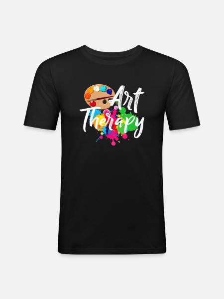 Funny Artist - Art Therapy - Men's Slim Fit T-Shirt - black