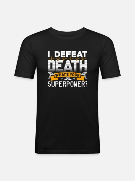 EMT I Defeat Death - Men's Slim Fit T-Shirt - black
