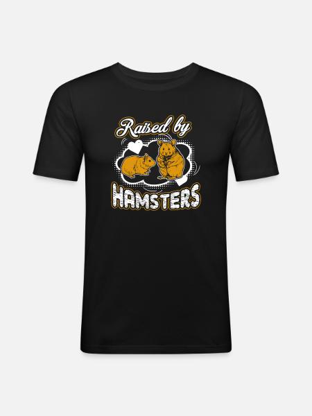 Raised By Hamsters - Men's Slim Fit T-Shirt - black