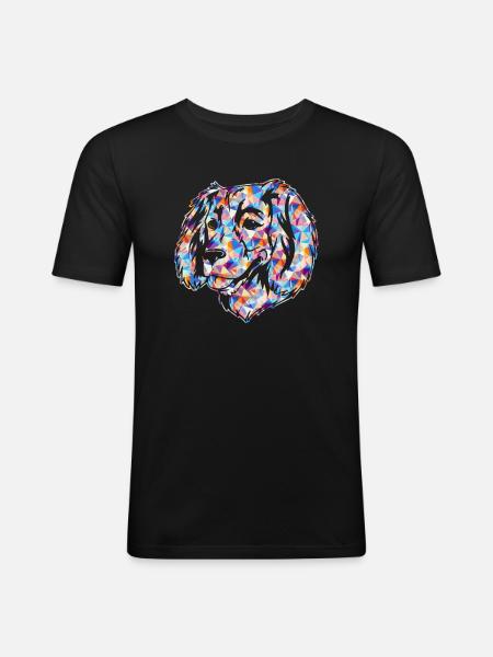 Boykin Spaniel Dog Geometric - Men's Slim Fit T-Shirt - black