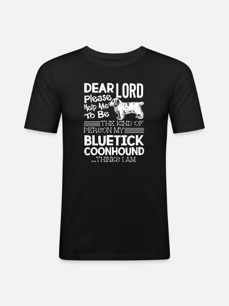 Bluetick Coonhound Please Help Me - Men's Slim Fit T-Shirt - black