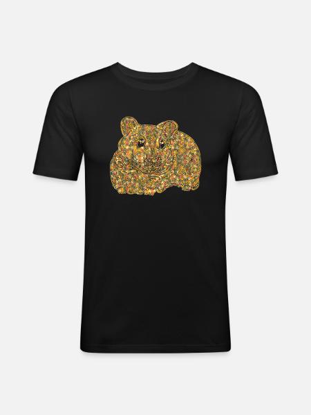 Hamster Geometric - Men's Slim Fit T-Shirt - black