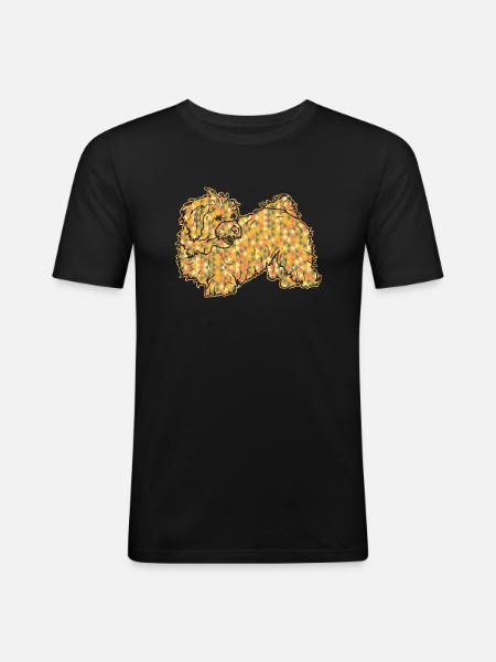 Havanese Dog Geometric - Men's Slim Fit T-Shirt - black