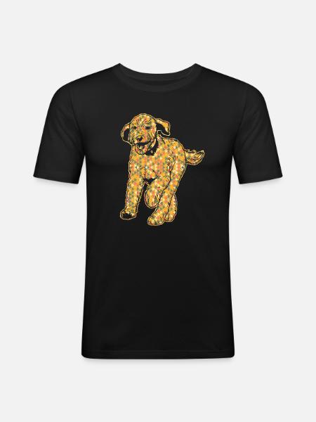 Labradoodle Geometric - Men's Slim Fit T-Shirt - black