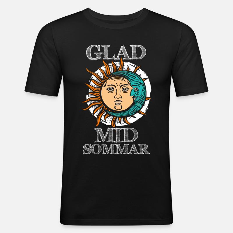 Midsommar Fest Ritual - Männer Slim Fit T-Shirt - Schwarz