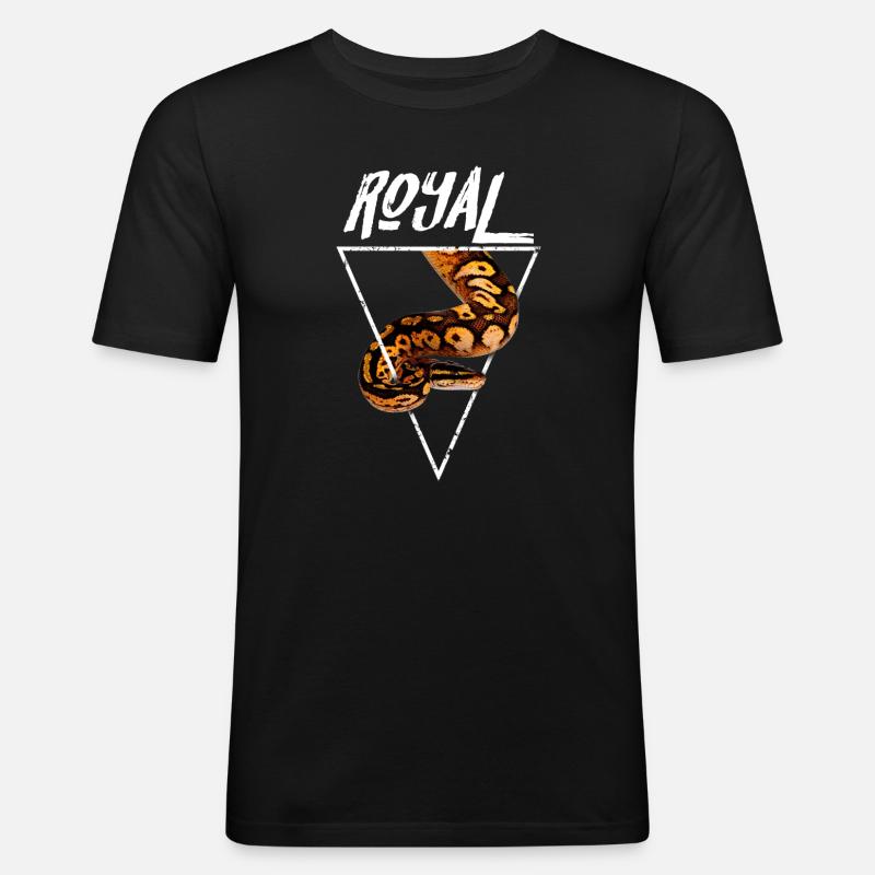 Royal Ball Python Besitzer - Männer Slim Fit T-Shirt - Schwarz