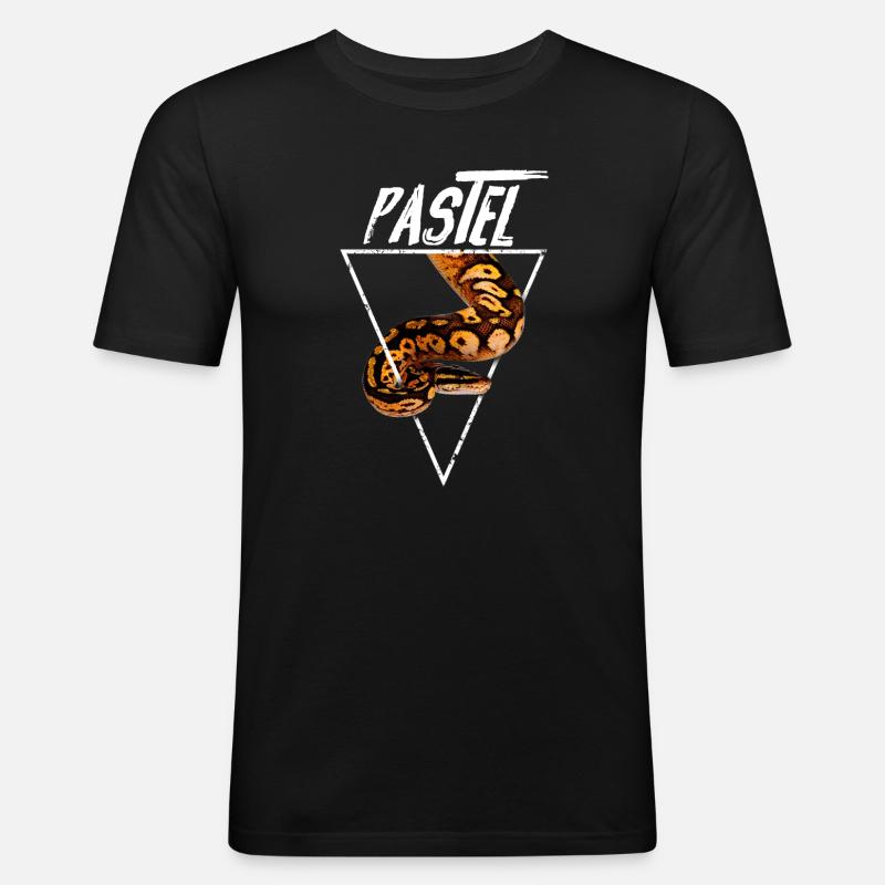 Pastel Ball Python Besitzer - Männer Slim Fit T-Shirt - Schwarz
